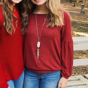 Crimson Long Sleeve Top